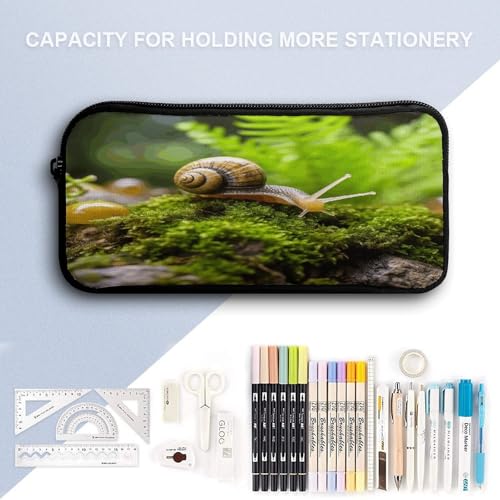 Printed Backpack With Lunch Pack Storage Box Case Snail Crawling 3pcs Lightweight Travel Backpack4