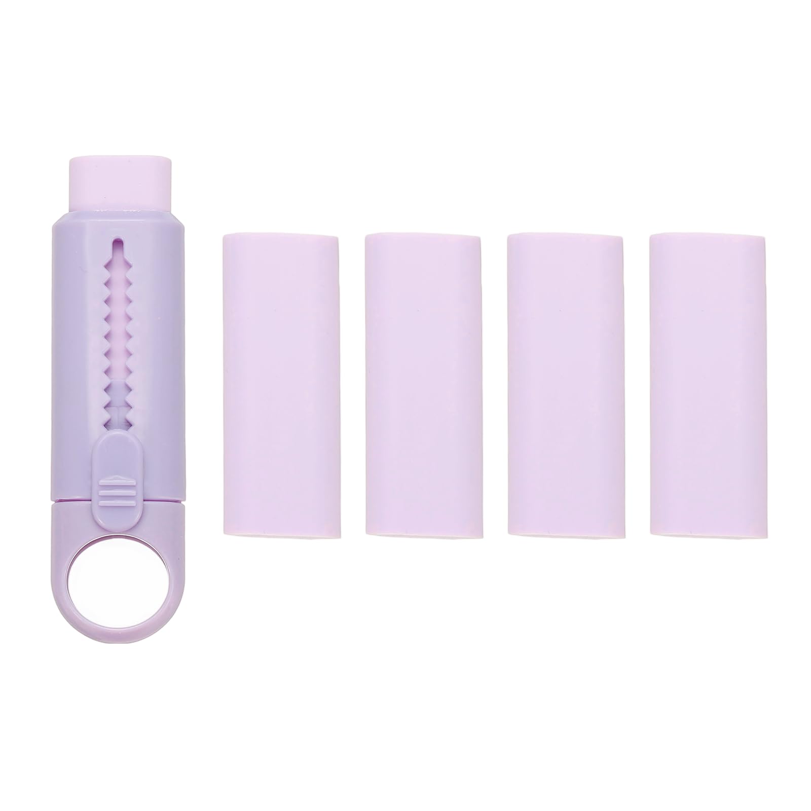PATIKIL 4 PCS Erasers, Sliding Retractable Eraser Push Pull Cute Pencil Erasers Soft Large Easy to Clean with Plastic Sleeve for Sketching Drawing Artists Teacher Pencils, Purple TPE