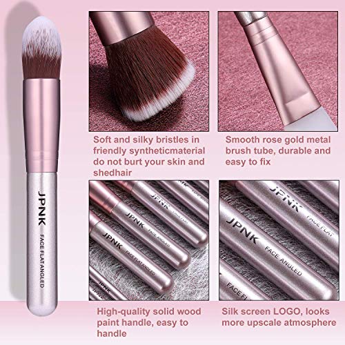 JPNK Makeup Brush Set, 16 Makeup Brushes,3PCS Silicone Facial Mask Brush Face Mask Brush Soft Silicone Facial Mud Mask Applicator (Purple)