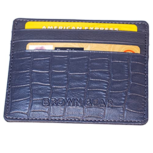Image of BROWN BEAR Premium Branded Men's Pure German Nappa Leather, RFID ATM Card Holder (Blue)