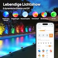 Linkind SL5 Smart Solar Gartenstrahler 4er Set, Musik Sync, Rotlichtalarm, Bluetooth APP Gruppensteuerung, RGBW 16 Mio. Farben IP65 Außenleuchte mit Bewegungsmelder für Garten Terrasse Weg Sicherheit – Ansicht 7