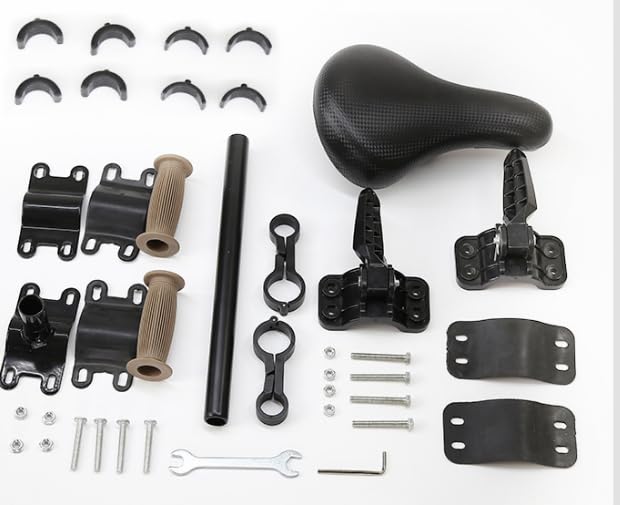 PORFOYO Siège Vélo Enfant Avant, Siège Vélo Enfant avec Accoudoirs Antidérapants et Pédales Pliables, pour Enfants 2-6 Ans, Charge Maximale 50KG