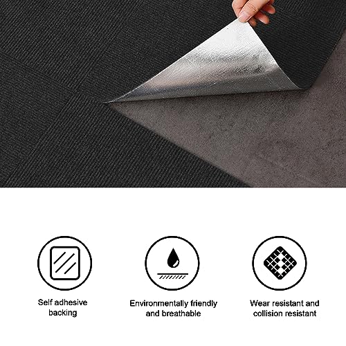 Teppichfliesen Selbstliegend 11 Stück 30x30cm-1m² Strapazierfähiger Teppich Bodenbelag,Antistatisch Filzfliese Bodenbelag aus Nadelfilz,Rutschfeste Teppich Bodenbelag für Bettzimmer,Küche,Wohnzimmer