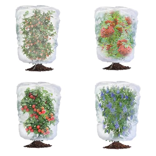 afzdby Garden Mesh Netting with Drawstring Plants Cover Protection from Anti Birds Bugs Cicadas and Insects-Pest Barrier Bag for Blueberry Bushes Citrus Tomatoes Vegetables Fruit Tree and Orange