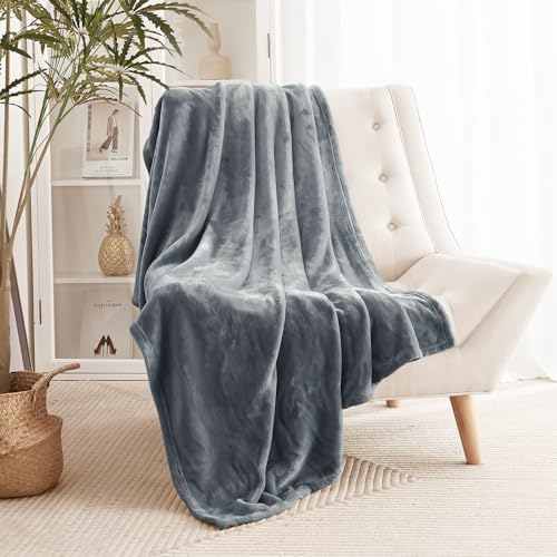 Image of Cloth Fusion Nimbus 280 GSM Fleece Blanket, Grey, Double 86x88 inches | Double-Brushed Both Sides, Anti-Pilling Weave, Colour-Lock Dye, Reinforced Stitching, Machine Washable