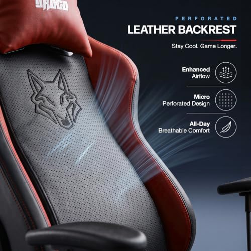 Image of DROGO Alpha-X Ergonomic Gaming Chair with Footrest | Premium PU Leather with 135 Recline | 2D Padded Armrests | Computer Chair for Study |Office Chairs for Work from Home With Neck Support(Black&Red)