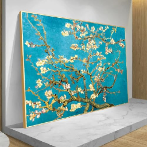 Toile Fleur d'amandier Van Gogh 100x70 grand tableau décoration murale avec cadre