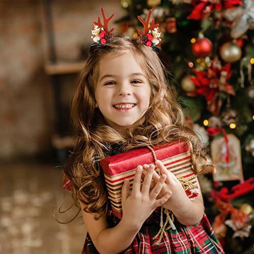 Mikimiqi Christmas Hair Clips Deer Antlers Hairpins Christmas Reindeer Antlers Hair Accessory Deer Horn Ears Hair Decoration Christmas Deer Costume For Women Deer Hair Clips Party Favors (Brown) #TOP3