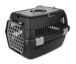 HAPPET Tiertransportbox Teddy S Grau 50x33x33 cm – Robuste, luftdurchlässige Transportbox für Katzen & kleine Hunde, tragbare Travel Crate & Cat Carrier