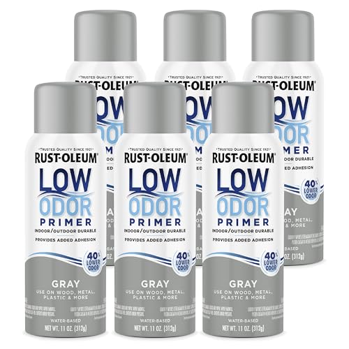 Image of Rust-Oleum Low Odor Spray Primer, 11 oz, Flat Gray, 6 Pack