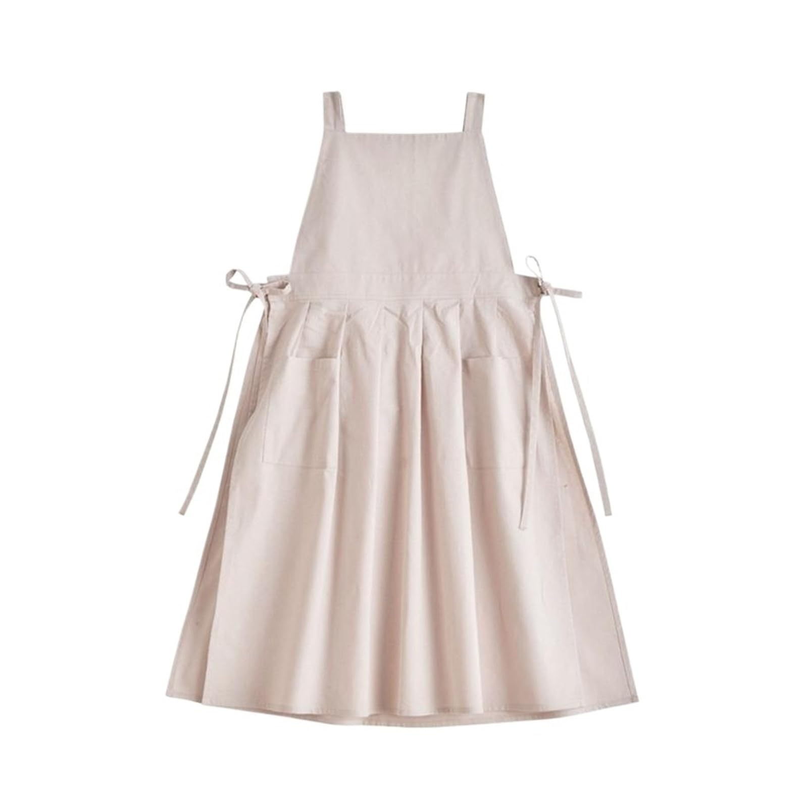 Delantal de lino for mujer, vestido con bolsillos for hornear y cocinar