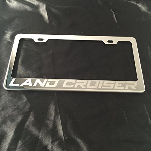 KA Depot Fit Toyota Land Cruiser Laser Engraved Stainless Steel Chrome Polish License Plate Frame