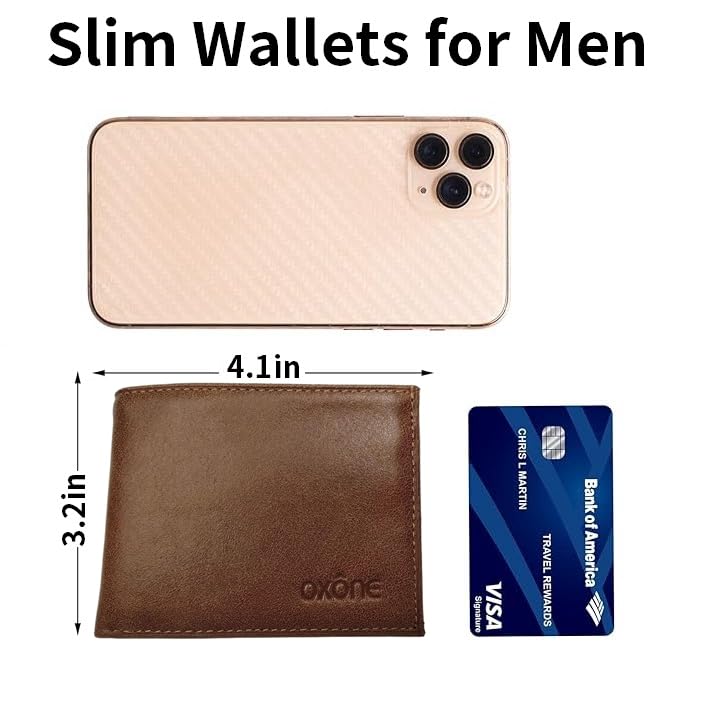 Genuine Leather Card Holder Bifold Wallet, RFID Blocking, Multi-Card Slots, Front Pocket Minimalist Design, Slim Leather Wallets For Men And Women (Vintage Tan)3