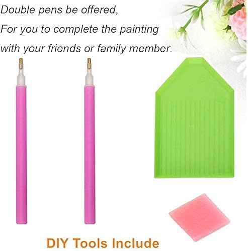 Miniatura 3 de YiChuangXin Kit de pintura de taladro completo redondo 5D, bordado de diamante, punto de cruz, manualidades, suministros de lienzo para decoración