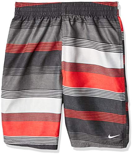 Nike Swim Men's Standard Printed Volley Short Swim Trunk, University Red 6: 1 Linen, Small