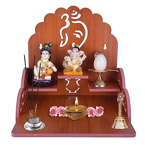 S Meena Mini Wooden Wall Mounted Hanging Puja Temple Wood God Stand for Pooja Room,Mandir Devghar Stand Temple Home Temple Home Wall Temple Waterproof_44