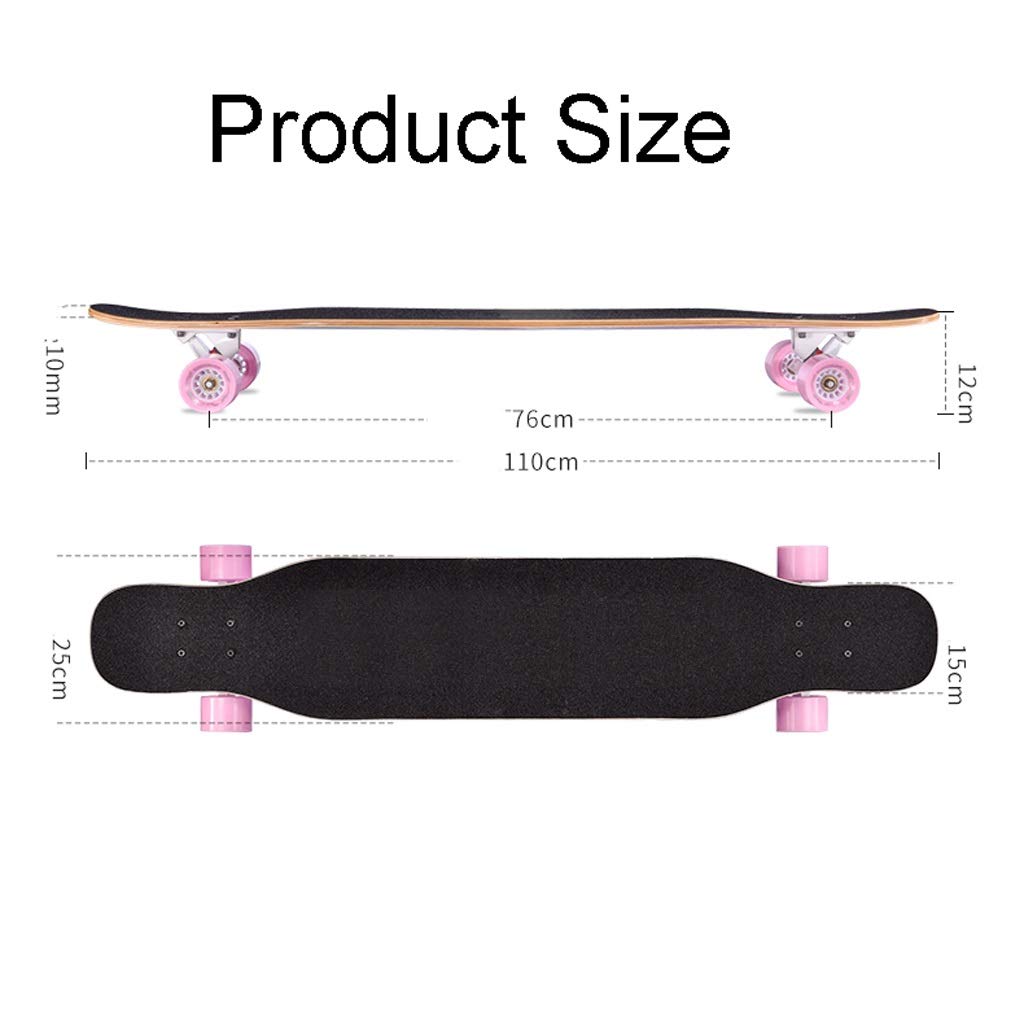 TXTC Longboard Skateboard Girl Adult Scooter Anfänger Skateboards Tanzkollegs Vierrad-Fachrat for Jugendliche, Mädchen, Jungen, Kinder, Erwachsene (Color : A)