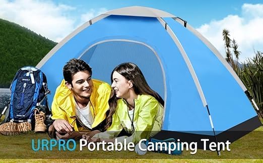 Image of 3 Season Dome Tent for Camping & Hiking, Waterproof Windproof Anti-UV, Easy Setup Instant Pop-Up, Large Size & Lightweight, Includes Carry Bag (Eight Person)