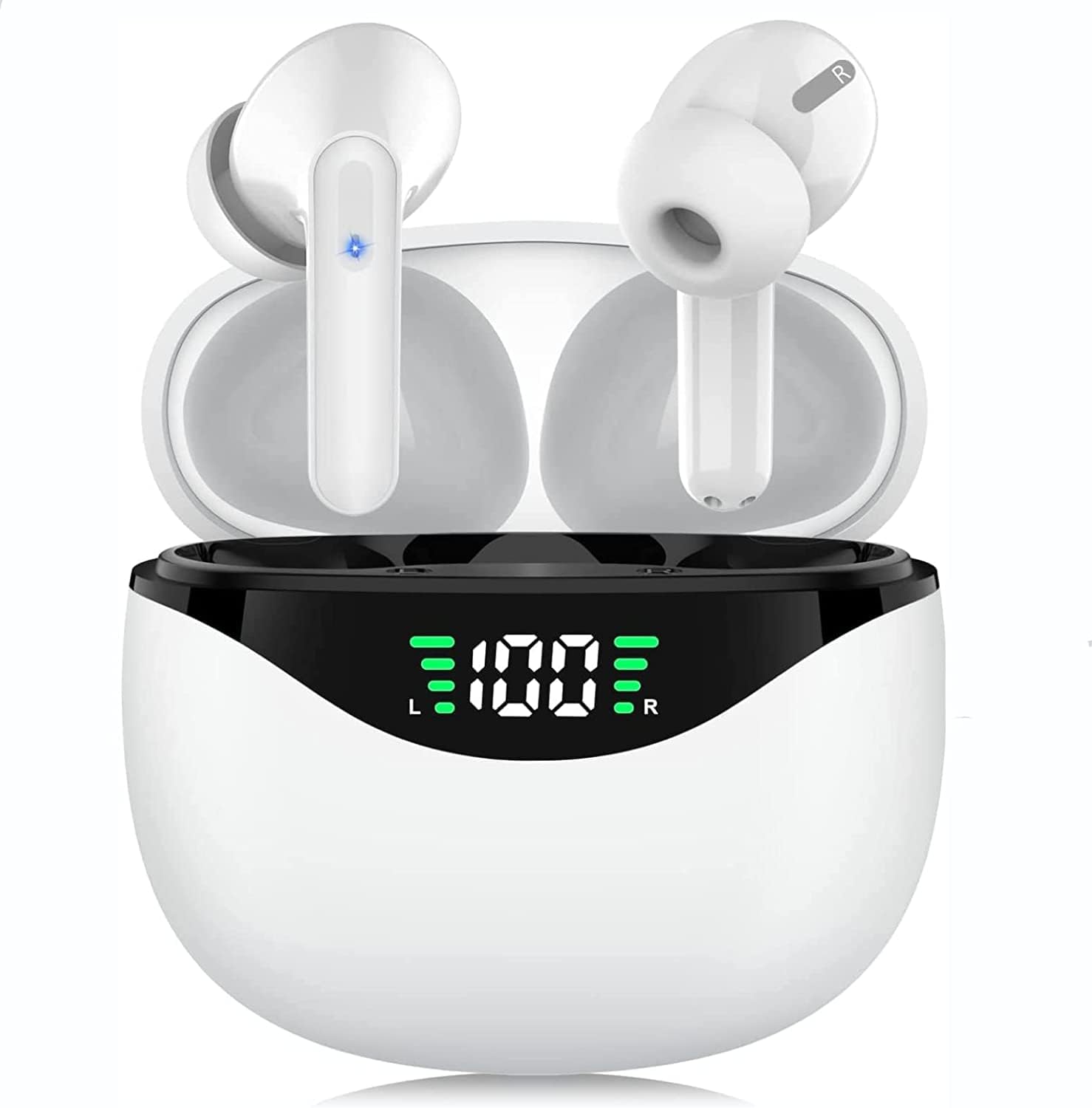 Wireless Earbuds, Bluetooth Earphones 35H Playback, Touch Control Built in HD Mic, Ture Bluetooth Earbuds with LED Digital Display Mic in-Ear Wireless Earphones, IPX7 Waterproof Sport Headphones…