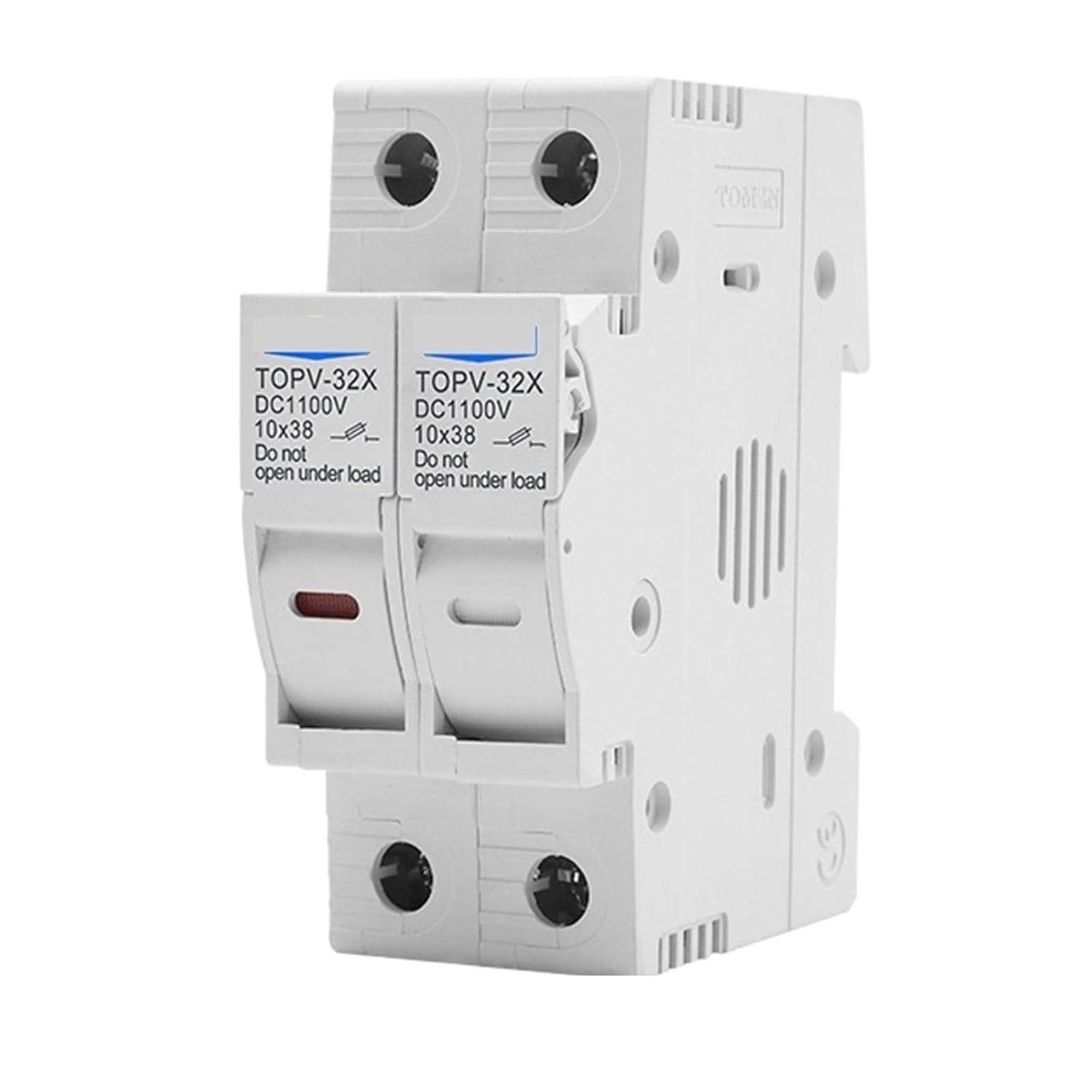 One Set 1P 2P DC Fuse Holder 10 * 38mm 1100V TOPV-30 1Pcs(30A,1P Without LED)