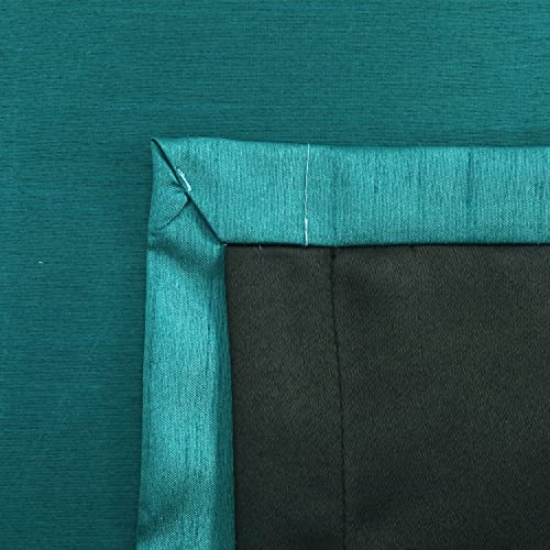 Image of GYROHOME Faux Silk Blackout Curtains, Fully Lined Solid Color Window Treatment Drapes for Bedroom and Living Room Thermal Insulated Grommet Top Room Darkening Drapes, (Teal, 52x84, 2 Panels)