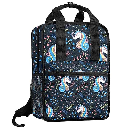 Sac à dos pour garçons et filles licornes multicolore 35.5x26x12 cm pour l'école