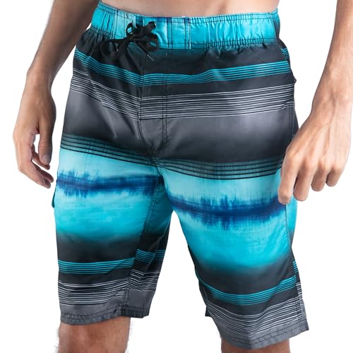 Image of Kanu Surf Men's Big Viper Extended Size Stripe Swim Trunk