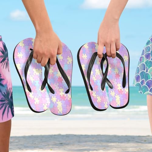 Nander Colorful Puzzle Printing Sandal Flip Flops of Men's & Women's,Beach Slippers Flip Flops Shower Shoes4