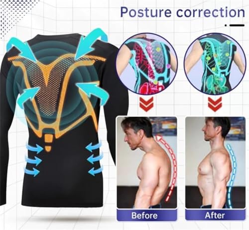 Cozy Breezy Fat Burning Shapewear Men, Ionic Shaping Long Sleeves Vest for Men Long Sleeve Compression Shirts for Men Shaper3