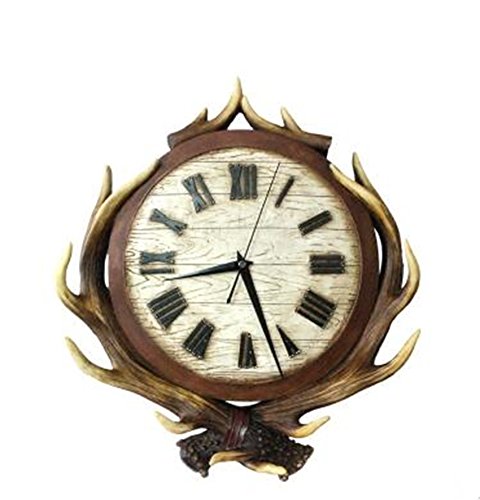 American retro antlers clock Living room wall clocks personalized creative mute watches Bedroom hanging table home air wall clock