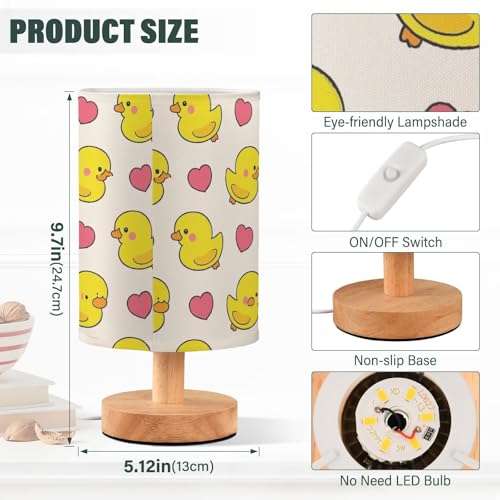 Lámpara de mesa pequeña con pato amarillo para dormitorio miniatura 3