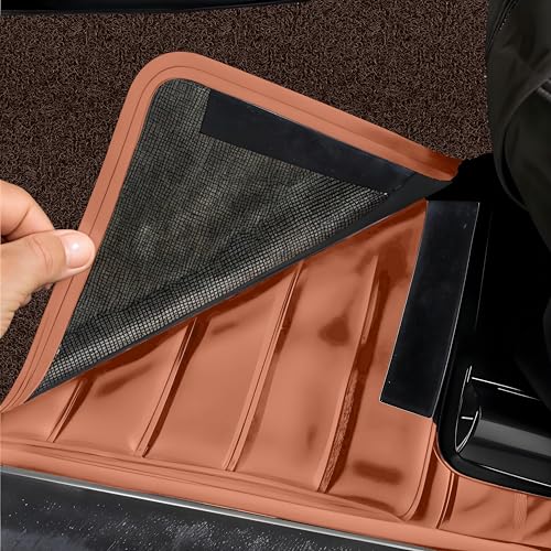 Image of NEXTA 9D Premium Custom Fitted Car Tray Mats Compatible with VinFast VF MPV 7-7 Seater (All 3 Rows) (Tan)