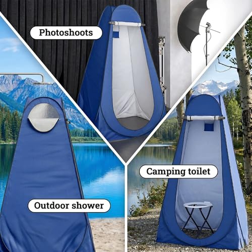Image of EYUVAA LABEL Pop Up Privacy Tent for Changing Clothes, Portable Dressing Room for Women, Foldable Camping Shower and Outdoor Changing Room, Polyester Silver Coated Toilet Tent with Carry Bag