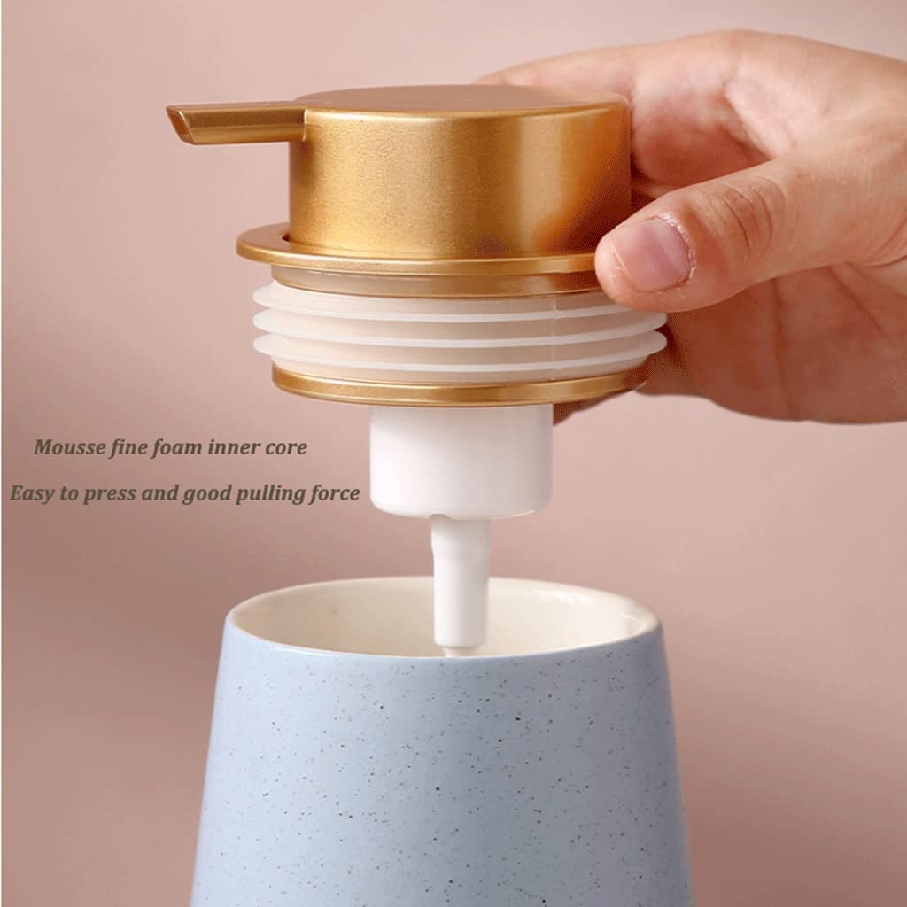 NZPOST Distributore di Sapone Ricaricabile Distributore di Sapone 14 Once Distributore di Sapone per Piatti in Ceramica per Il Bagno Distributore di Sapone Liquido per Le Mani Ricaricabile (A)