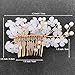 PRETTYLIFE Pink Flower Side Combs Bridal Wedding Crystal Pearl Gold Hair Pin Piece Accessories for Women