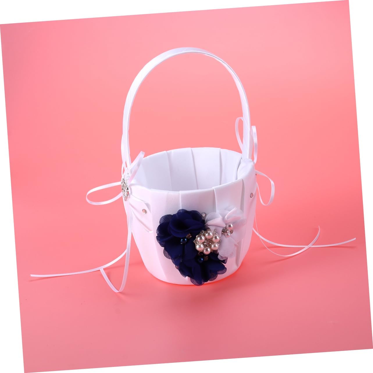 Bride Ring Pillow Flower Girl Basket Set 4pc Wedding Supplies Notebook and Pen Holder