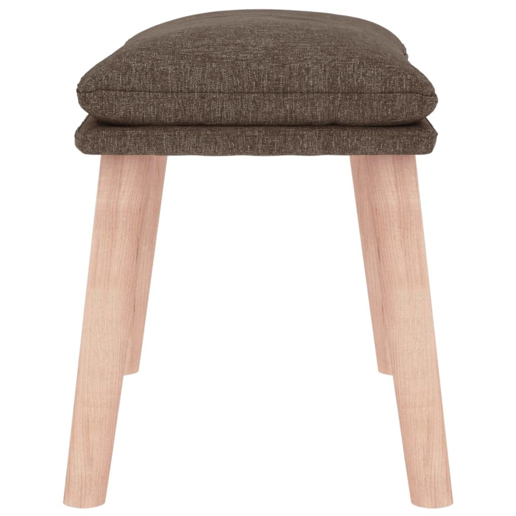 Podnóżek w kolorze taupe z nogami z drewna kauczukowego, 45 x 29,5 x 35 cm, taboret do siedzenia i podnóżek do salonu, sypialni, korytarza, kompaktowe siedzisko i relaksująca otomana
