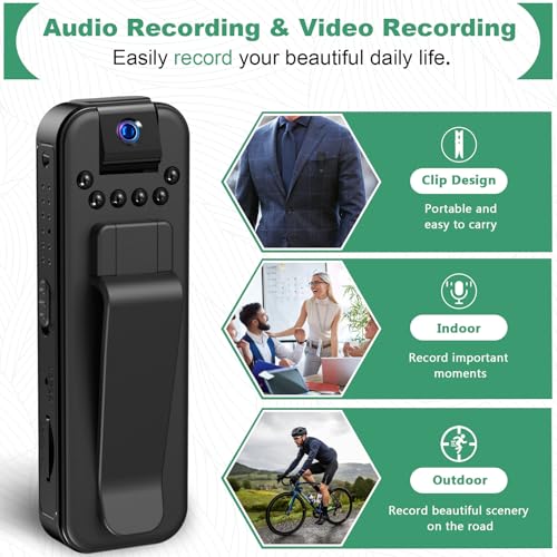 image for HKFUG Mini Body Camera HD 1080P Portable Video Recorder with 180° Rot