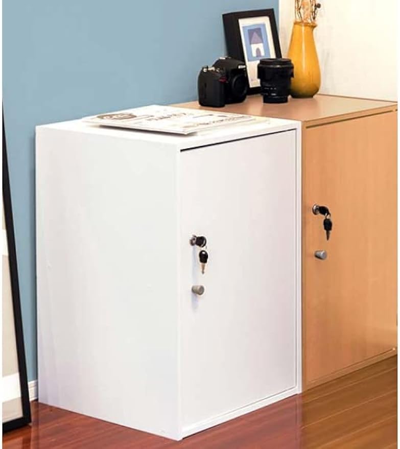 Amazon | 書庫 鍵付き収納 収納ラック 40x40x60cm ロッカー 収納棚 扉