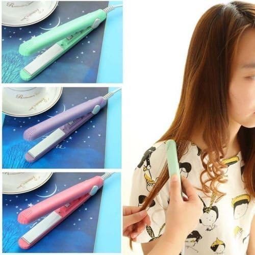 Image of Mini 2 in 1 Hair Straightener and Curler 0.75 Inch, 30s Fast Heating, 190℃ Temperature Memory, 3D Floating Plate Design for Short Hair Curls Flat Iron Smart Ceramic Iron- (Color May Vary)