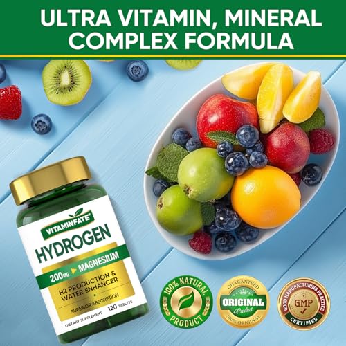 VITAMINFATE Hydrogen Water Tablets with Magnesium & Electrolytes, 120 Tablets | H2 Molecular Hydrogen Supplement to Support Energy, Brain Health, Metabolism & Healthy Aging - Image 6