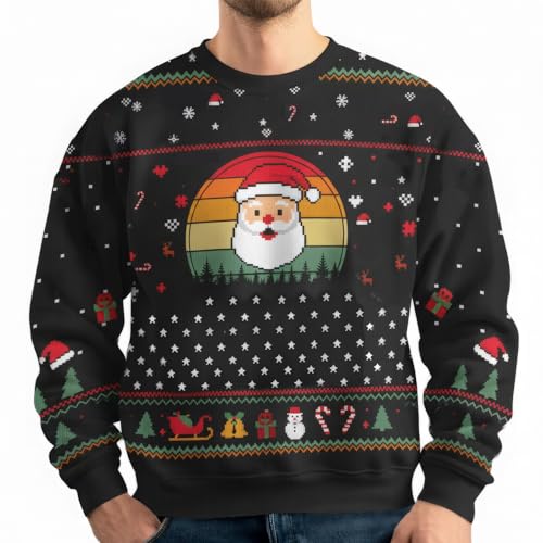 Image of 99TIMORO Funny Ugly Christmas Sweater for Men and Women, Holiday Pullover 2025, Novelty Crewneck Sweatshirt, Festive Gift