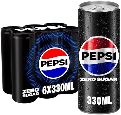 Pepsi Zero, Carbonated Soft Drink, Slim Can, 6 X 330 Ml