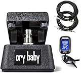 Dunlop CBM95 Cry Baby Mini Wah Pedal Bundle with 2 Instrument Cables and Tuner