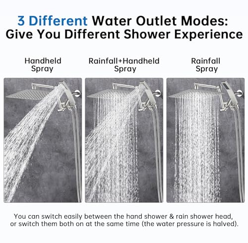 G-Promise All Metal 10 Inches Rainfall Shower Head with Handheld Combo - image 2