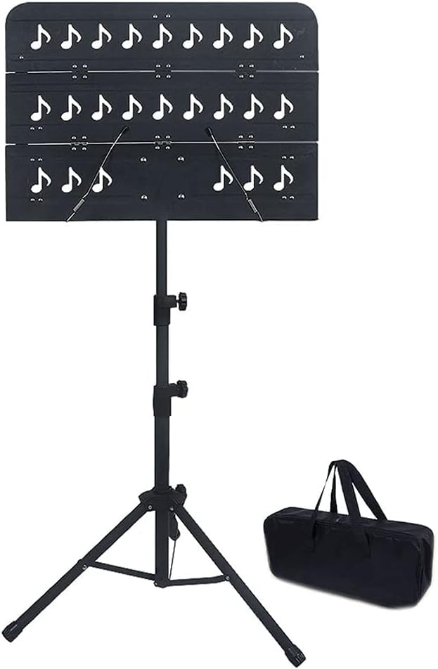 Pupitre partitions métal portable et support de musique à hauteur réglable