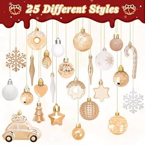 Deckthehalls christmas ornaments 72 count christmas balls shatterproof christmas decorations for tree gold plastic ornaments champagne  urban country home decor