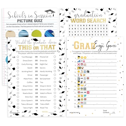 Graduation Party Games Set 4 Grad Games Class of 2026 25 Guests