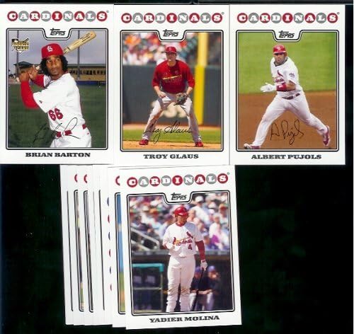 2008 Topps St. Louis Cardinals Series 1&2 Baseball Cards Complete Team Set of 22 cards including Albert Pujols, Rick Ankiel, Troy Glaus and more !