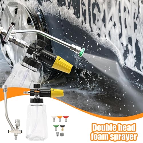Double tête de pulvérisation de mousse pour un lavage auto haute pression impeccable - 3